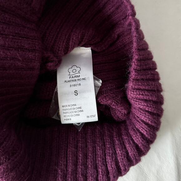 New FARM Rio Bubble Knit Cardigan in Burgundy Women Size S - Picture 6 of 10